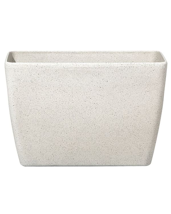 Kukkaruukku beige 60 x 41 x 27 cm kiviseos polyhartsi suorakulmio tyhjennysreikä