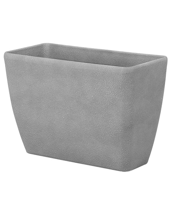 Kukkaruukku harmaa 60 x 41 x 27 cm kiviseos polyhartsi suorakulmio tyhjennysreikä