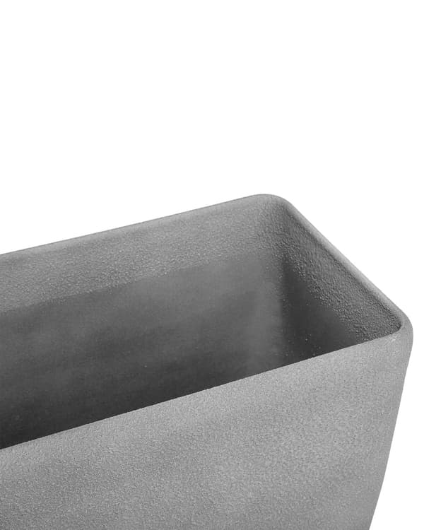 Kukkaruukku harmaa 60 x 41 x 27 cm kiviseos polyhartsi suorakulmio tyhjennysreikä