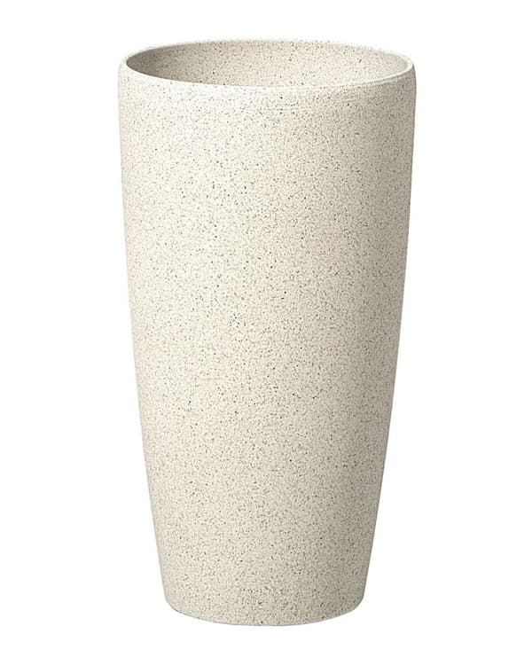 Kruka Beige Sten Hög Blomkruka 42 x ø 23 cm Modern Minimalistisk Utomhus Inomhus Dekor Tillbehör