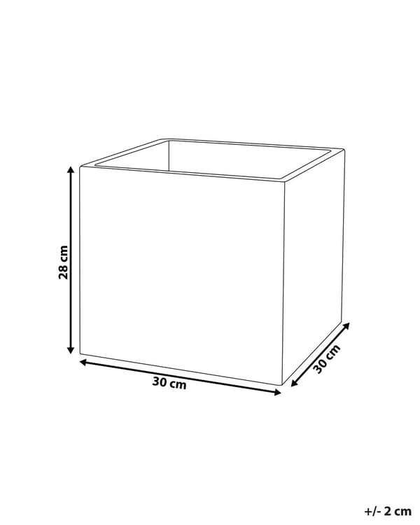 Kruka Vit Fiberlera 30 x 28 cm Massiv Fyrkantig UV-beständig