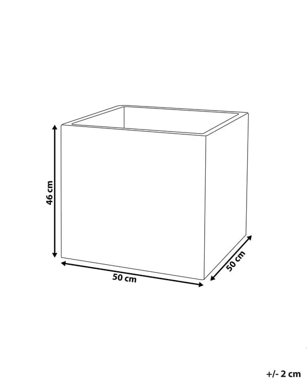 Kruka Vit Fiberlera 50 x 46 cm Massiv Fyrkantig UV-beständig