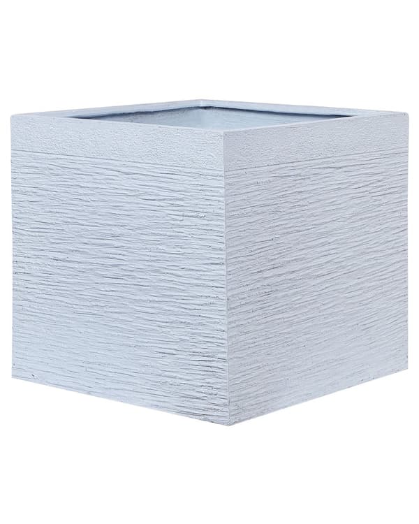 Kruka Vit Fiberlera 50 x 46 cm Massiv Fyrkantig UV-beständig