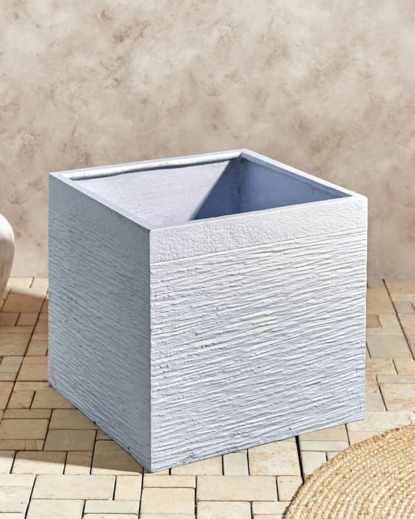 Kruka Vit Fiberlera 50 x 46 cm Massiv Fyrkantig UV-beständig
