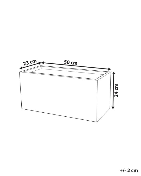 Kruka Svart Fiberlera 50 x 23 x 24 cm Rektangulär Inomhus Utomhus