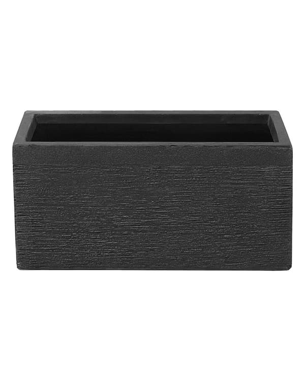 Kruka Svart Fiberlera 50 x 23 x 24 cm Rektangulär Inomhus Utomhus