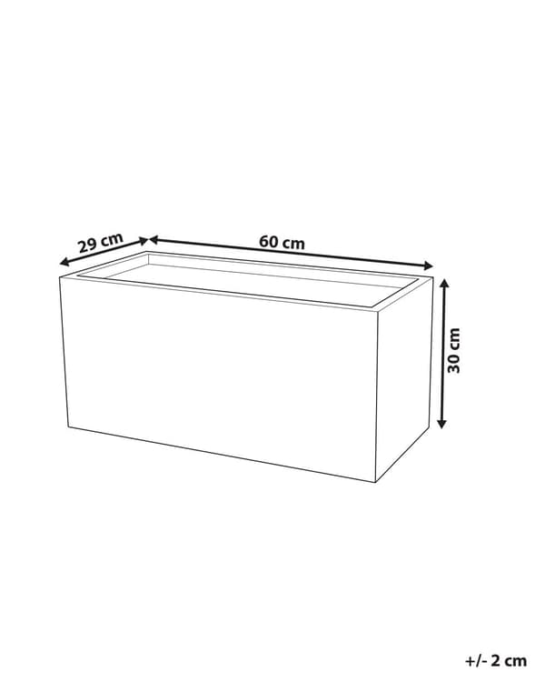 Kruka Svart Fiberlera 60 x 29 x 30 cm Rektangulär Inomhus Utomhus