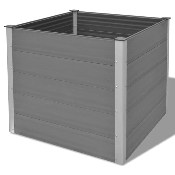 vidaXL Odlingslåda upphöjd WPC 100x100x91 cm grå