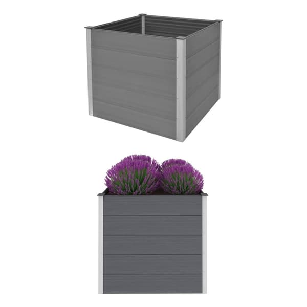 vidaXL Odlingslåda upphöjd WPC 100x100x91 cm grå