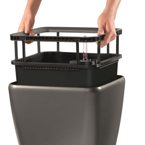 LECHUZA plantekrukke Quadro 43 LS ALL-IN-ONE trækul 16183