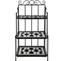 Miniatyrbillede 3 af 7: Plantehylde med mosaik, 3 hylder - sort/hvid