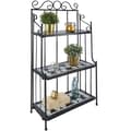 Miniatyrbillede 2 af 7: Plantehylde med mosaik, 3 hylder - sort/hvid