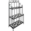 Miniatyrbillede 1 af 7: Plantehylde med mosaik, 3 hylder - sort/hvid