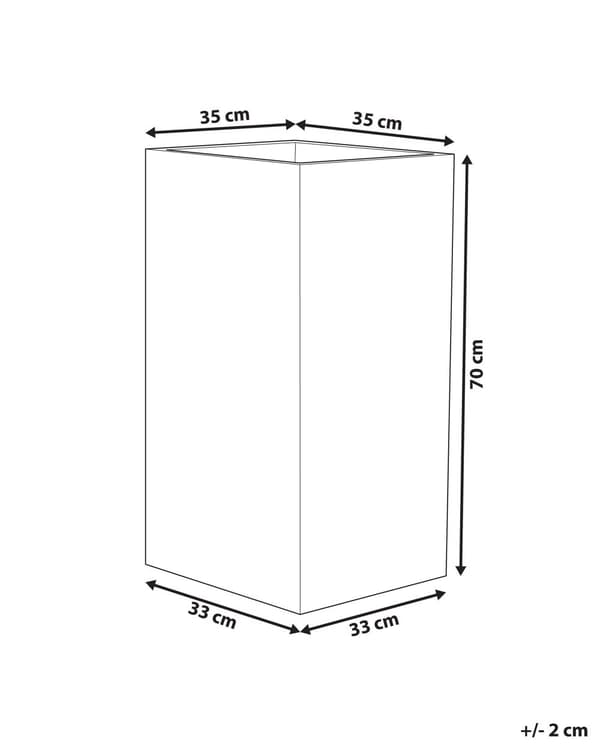 Plantekrukke Mørkebrun Stenblanding 35 x 35 x 70 cm Dekor Firkantet Urtepotteskjuler til Indendørs Udendørs Blomster Opbevaring Terrasse Have BELIANI