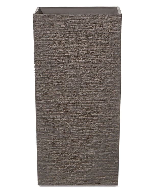 Plantekrukke Mørkebrun Stenblanding 35 x 35 x 70 cm Dekor Firkantet Urtepotteskjuler til Indendørs Udendørs Blomster Opbevaring Terrasse Have