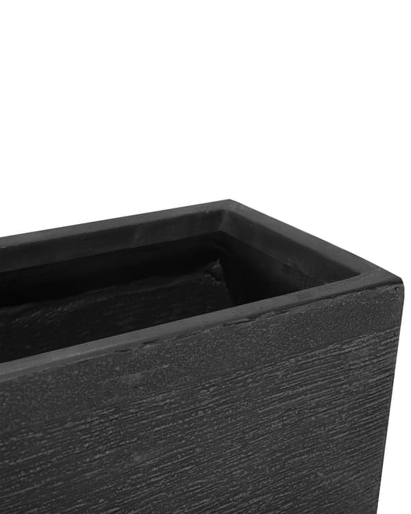 Plantekasse Sort Ler 50 x 23 x 24 Blomsterkasse med Afløbshuller Tåler Frost Udendørs Blomsterkumme Dekoration til Have Terrasse Indretning