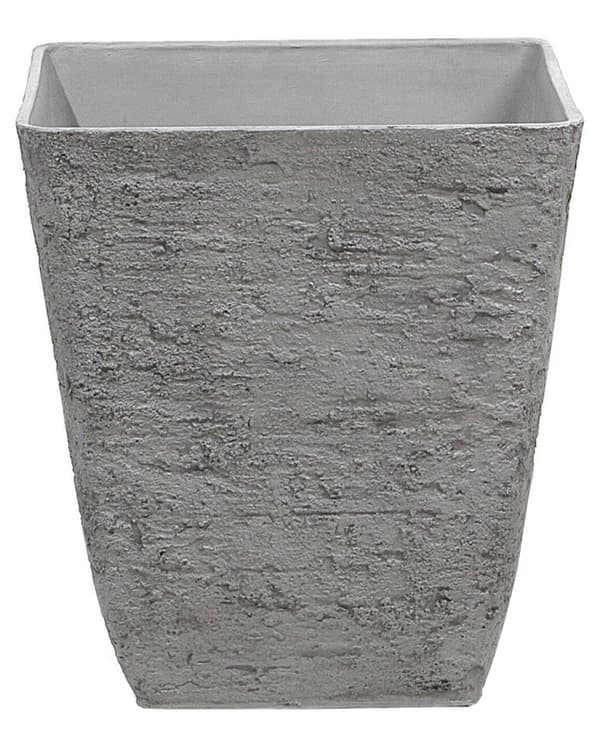 Plantekrukke Grå Stenblanding Polyresin 39 x 39 x 43 cm Dekorativ Stor Firkantet Indendørs Udendørs Urtepotte med Afløbshuller til Haven