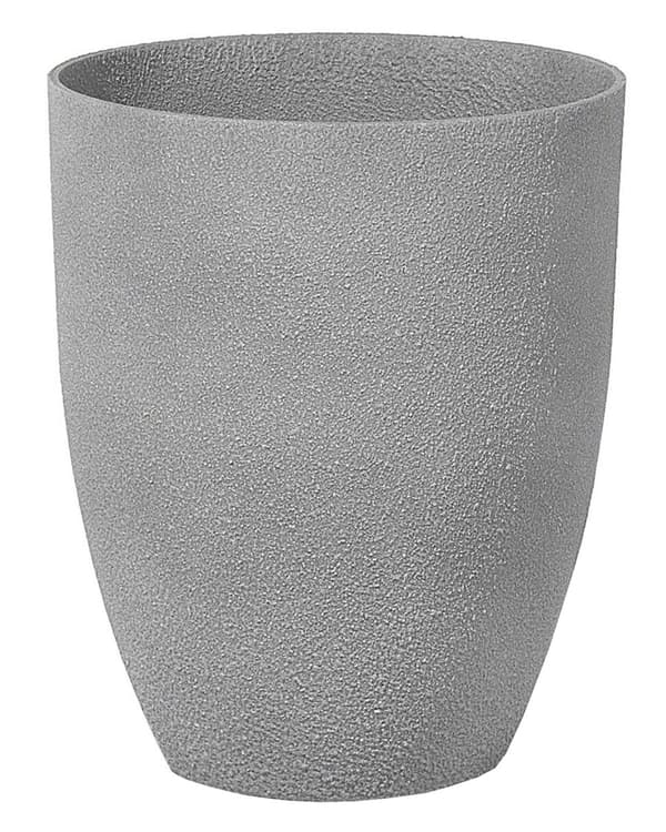 Plantekrukke Grå Stenblanding 35 x 35 x 42 cm Indendørs Udendørs Lille Krukke til Haven med Afløbshuller Blomster Opbevaring Tørketålende