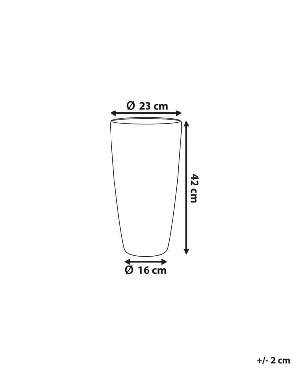 Urtepotteskjuler grå stenblanding med polyresin og olefin fiber 23 x 23 x 42 Rund med afløbshuller UV bestandig til inde og udendørs