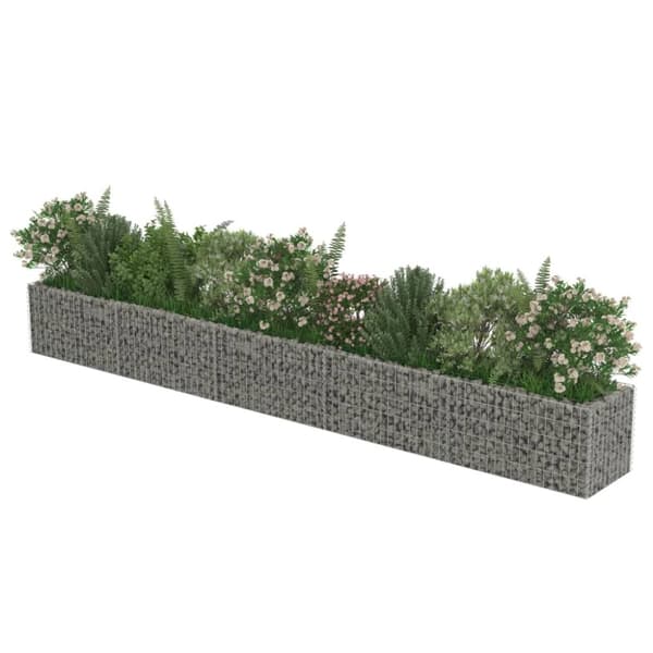 vidaXL gabion-højbed 450x50x50 cm galvaniseret stål