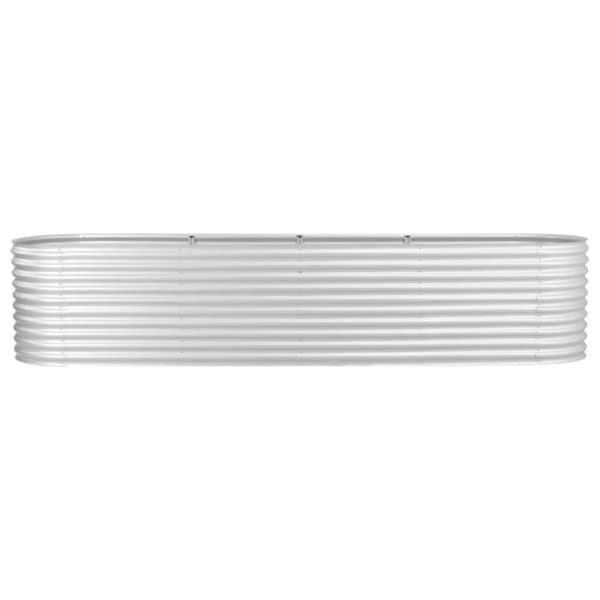vidaXL forhøjet plantekasse 400x80x81 cm galvaniseret stål sølvfarvet