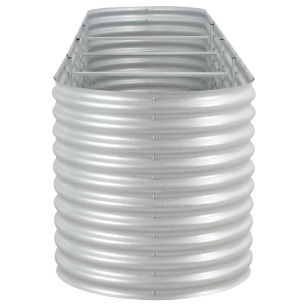 vidaXL forhøjet plantekasse 400x80x81 cm galvaniseret stål sølvfarvet