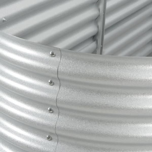 vidaXL forhøjet plantekasse 400x80x81 cm galvaniseret stål sølvfarvet