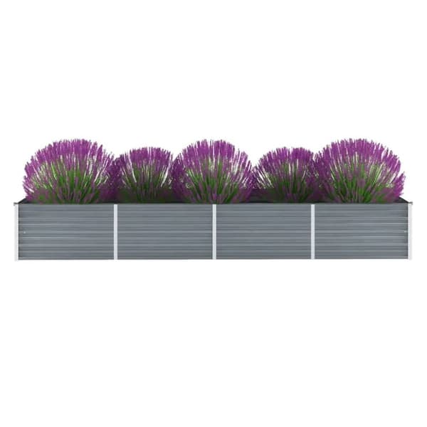 vidaXL forhøjet plantekasse 320x80x45 cm galvaniseret stål grå