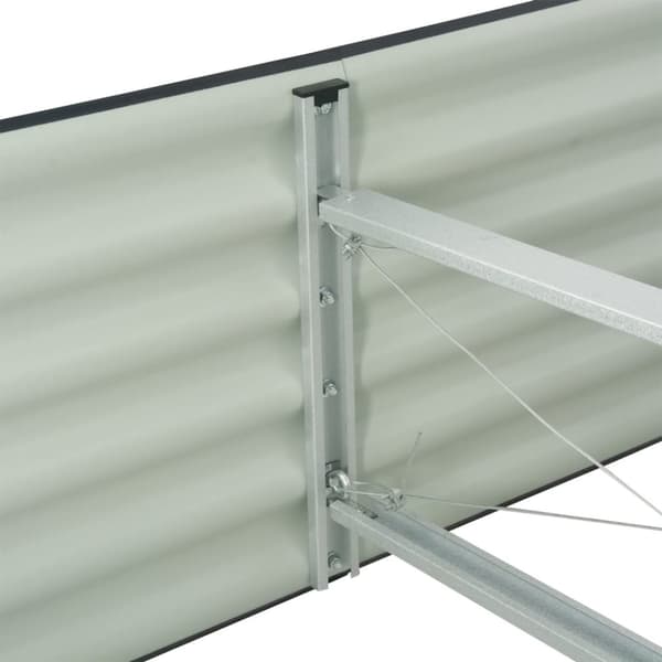 vidaXL Korotettu puutarhalaatikko 320x80x44 cm galvanoitu teräs harmaa