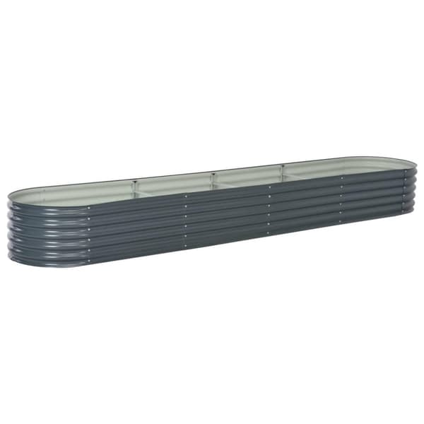 vidaXL forhøjet plantekasse 400x80x44 cm galvaniseret stål grå