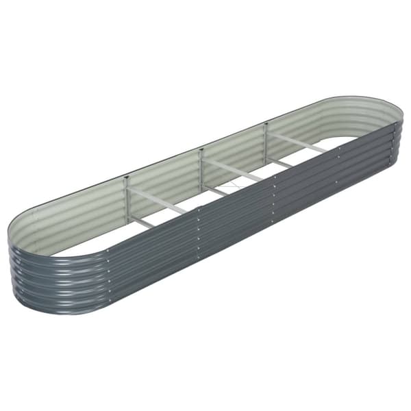 vidaXL forhøjet plantekasse 400x80x44 cm galvaniseret stål grå