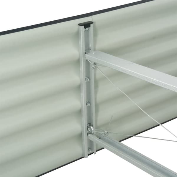 vidaXL forhøjet plantekasse 400x80x44 cm galvaniseret stål grå