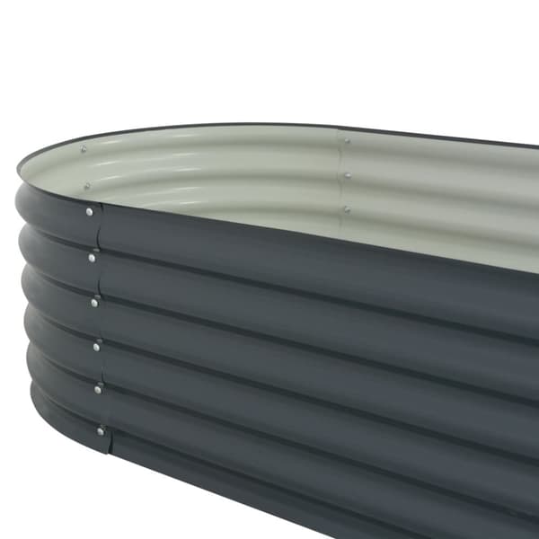 vidaXL forhøjet plantekasse 400x80x44 cm galvaniseret stål grå