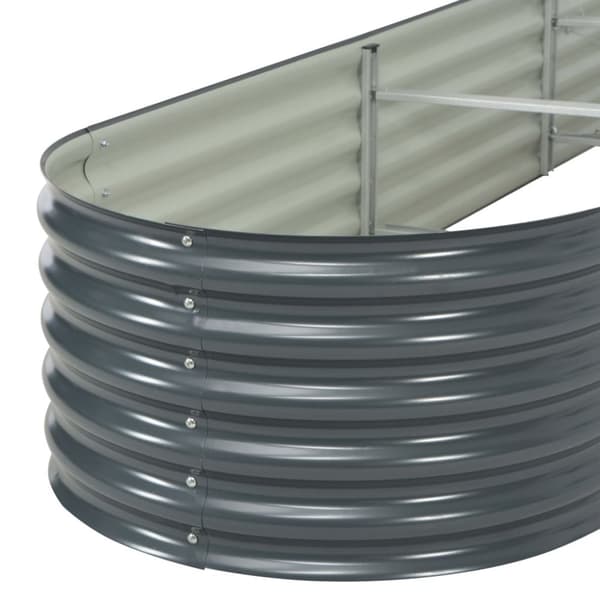 vidaXL forhøjet plantekasse 400x80x44 cm galvaniseret stål grå