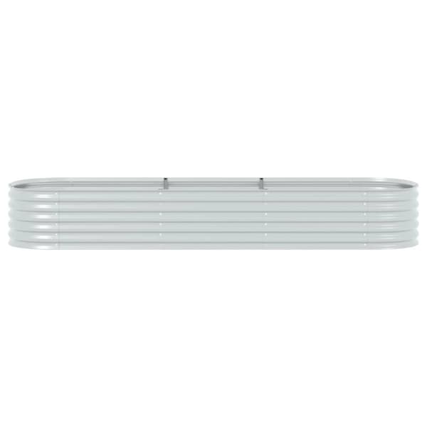 vidaXL forhøjet plantekasse 320x80x44 cm galvaniseret stål sølvfarvet