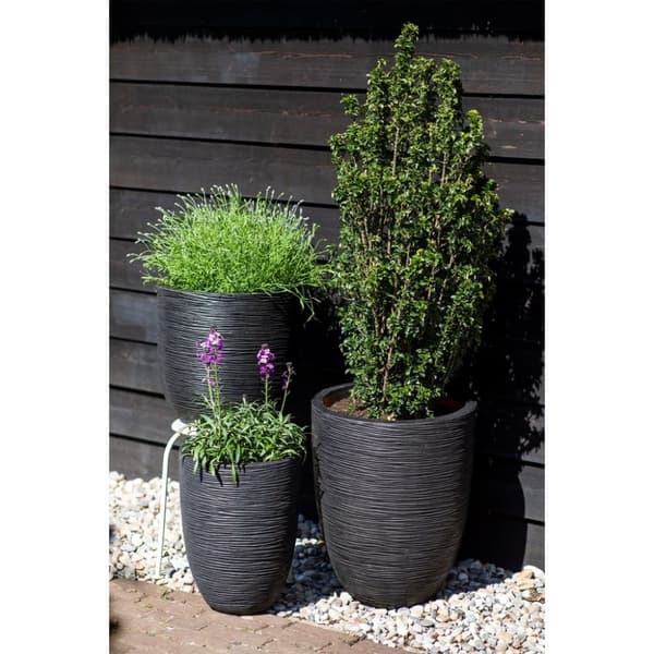 Capi krukke Nature Rib 43x41 cm sort KBLR935