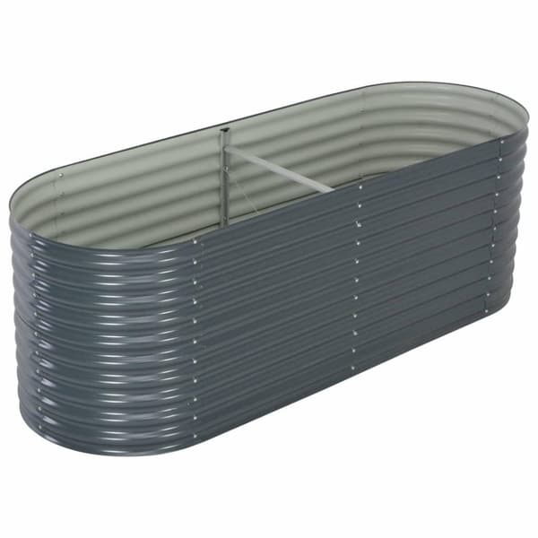 vidaXL forhøjet plantekasse 240x80x81 cm galvaniseret stål grå