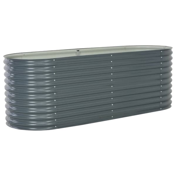 vidaXL forhøjet plantekasse 240x80x81 cm galvaniseret stål grå
