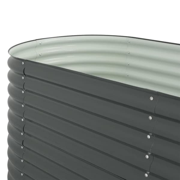 vidaXL forhøjet plantekasse 240x80x81 cm galvaniseret stål grå