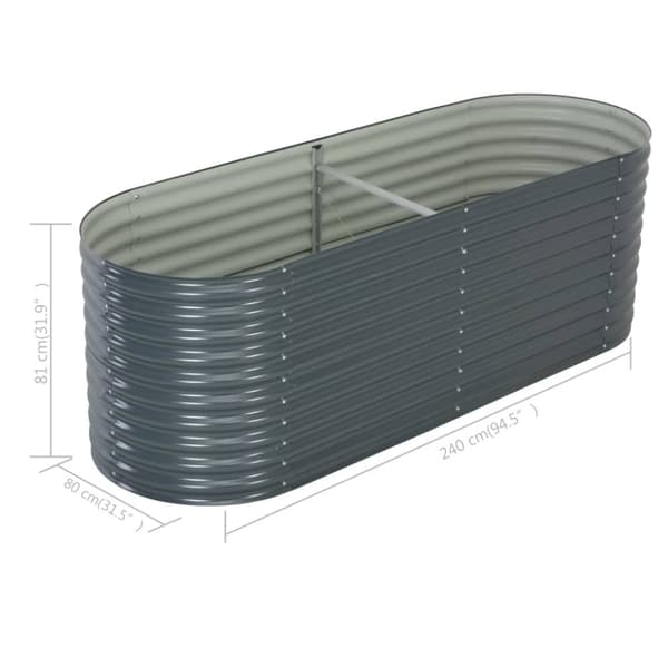 vidaXL forhøjet plantekasse 240x80x81 cm galvaniseret stål grå