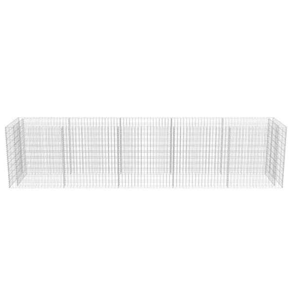 vidaXL Planteringsgabion upphöjd galvaniserat stål 450x90x100 cm