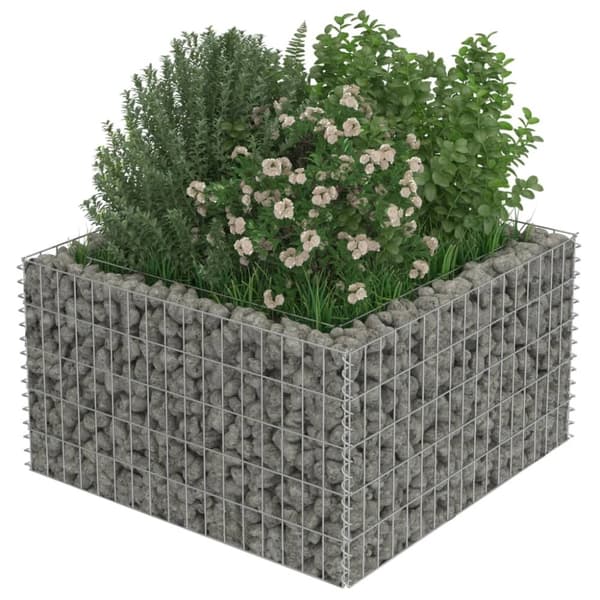 vidaXL Gabion høybed galvanisert stål 90x90x50 cm