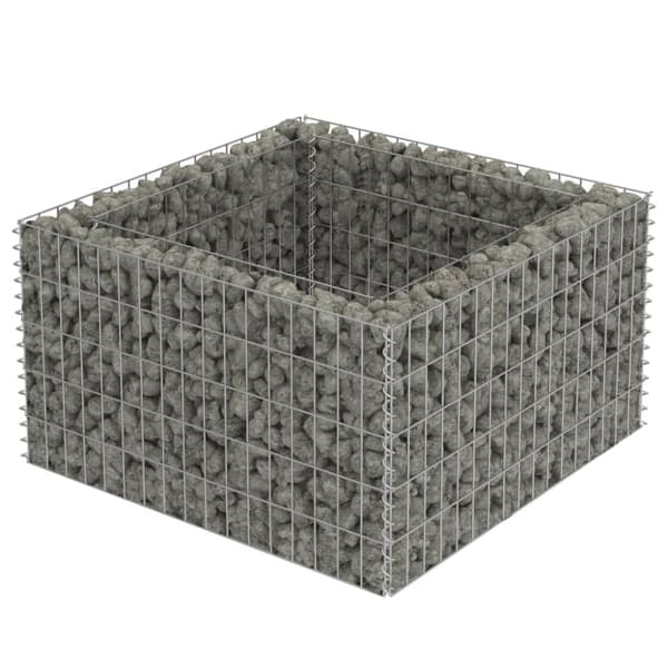 vidaXL Gabion høybed galvanisert stål 90x90x50 cm