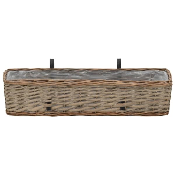 vidaXL Plantekasser for balkong 2 stk flettekurv med PE-fôring 60 cm