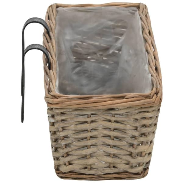 vidaXL Plantekasser for balkong 2 stk flettekurv med PE-fôring 60 cm
