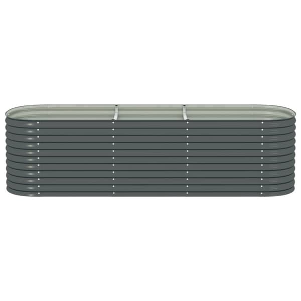 vidaXL Høybed 320x80x81 cm galvanisert stål grå