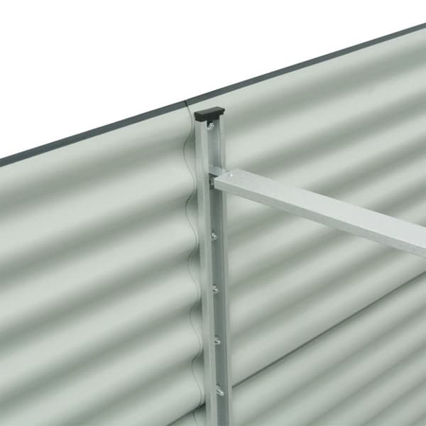 vidaXL Høybed 320x80x81 cm galvanisert stål grå