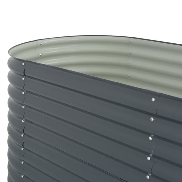 vidaXL Høybed 320x80x81 cm galvanisert stål grå