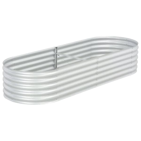 vidaXL Odlingslåda upphöjd galvaniserat stål 240x80x44 cm silver