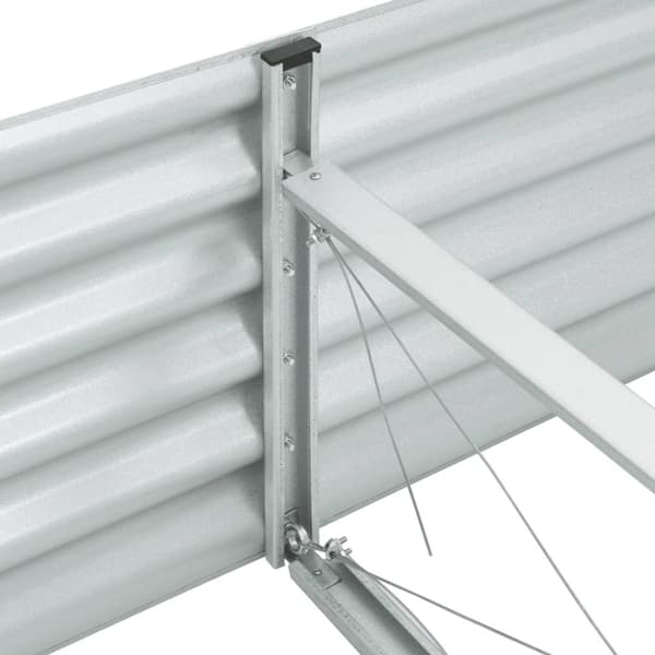 vidaXL Odlingslåda upphöjd galvaniserat stål 240x80x44 cm silver